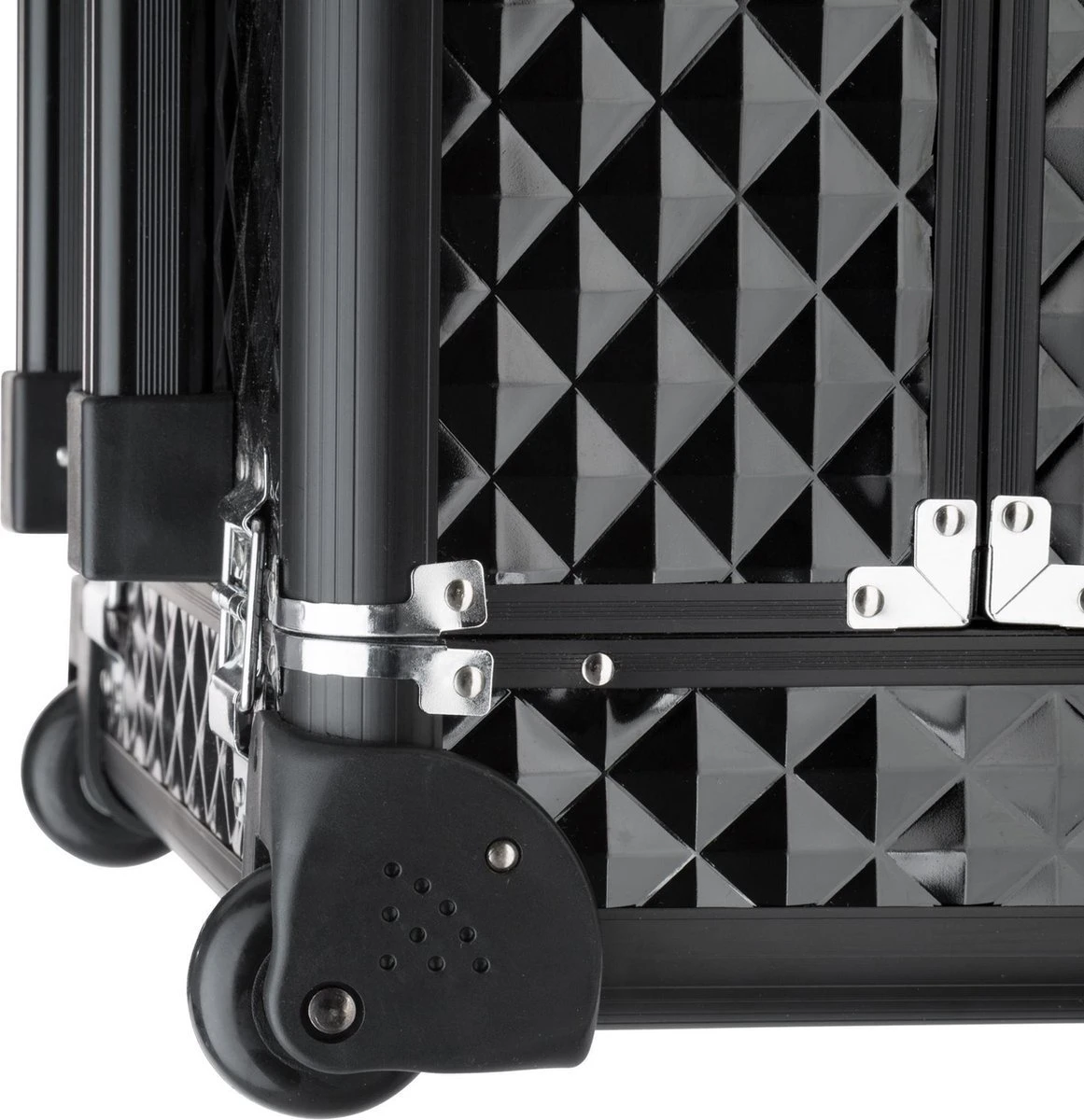 Dreamble Make-up Koffer - Make-up Trolley - Zwart - Rijdbaar - Met Wieltjes - Compact - 8 Vakken - Met Slot - 2 Sleutels - Afbeelding 3