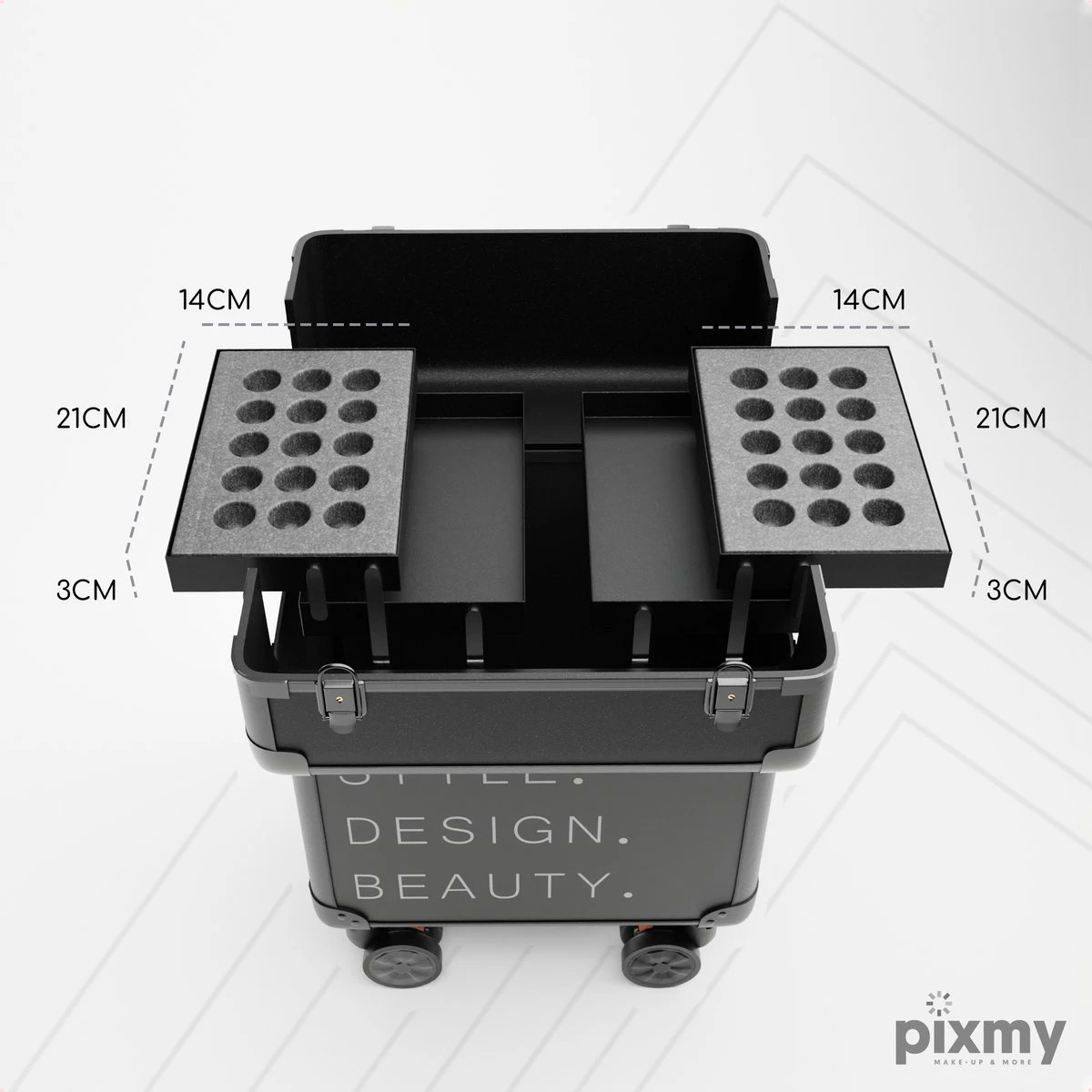 PIXMY® - MT130-S - Make Up Koffer - Cosmetica Koffer - DESIGN - Afbeelding 5