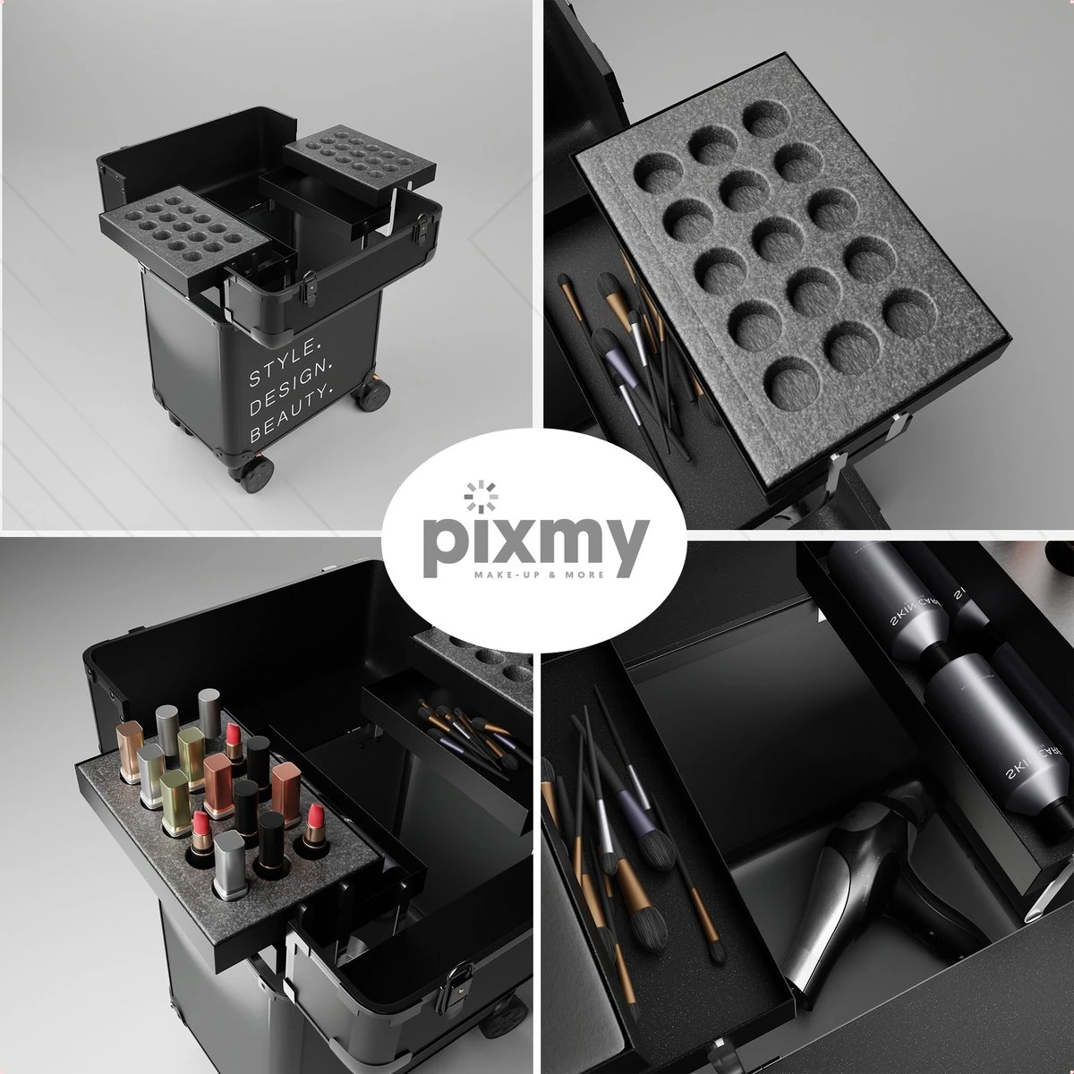 PIXMY® - MT130-S - Make Up Koffer - Cosmetica Koffer - DESIGN - Afbeelding 9