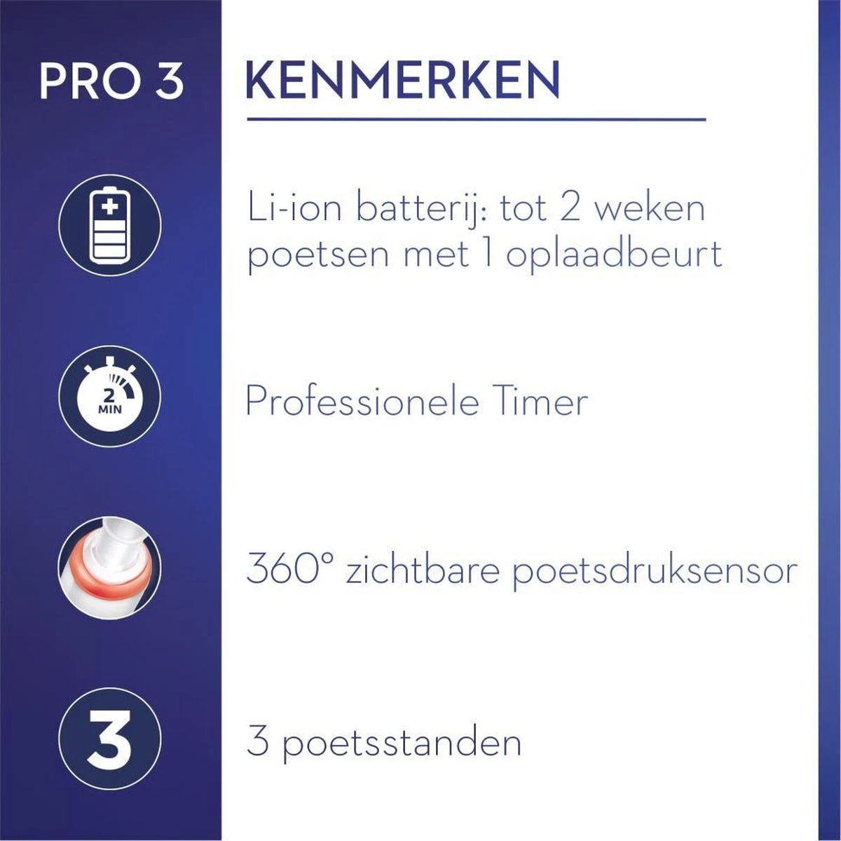 Oral B Oral-B Pro 3 - 3000 - Elektrische Tandenborstel - Ontworpen Door Braun - Blauw - Afbeelding 6