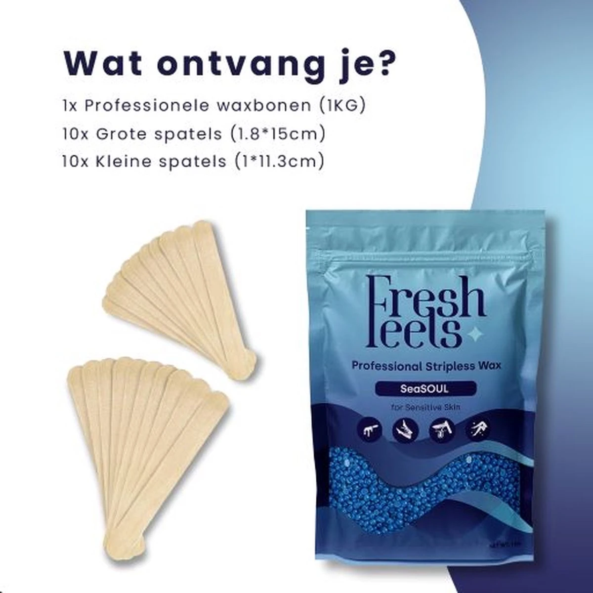 Freshfeels® Hard Wax Beans - Incl. 20x Wax Spatels - 1 KG - Voor Lichaam & Gezicht - Wax Parels - Wax Bonen - Wax Korrels - Voor Gevoelige Huid - Fijn/Grof Haar - Brazilian Hard Wax - Aqua Blauw - Afbeelding 8
