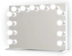 Bright Beauty Vanity Hollywood Make Up Spiegel Met Verlichting - 80 X 65 Cm - Dimbaar - Zonder Rand - Spiegelglas