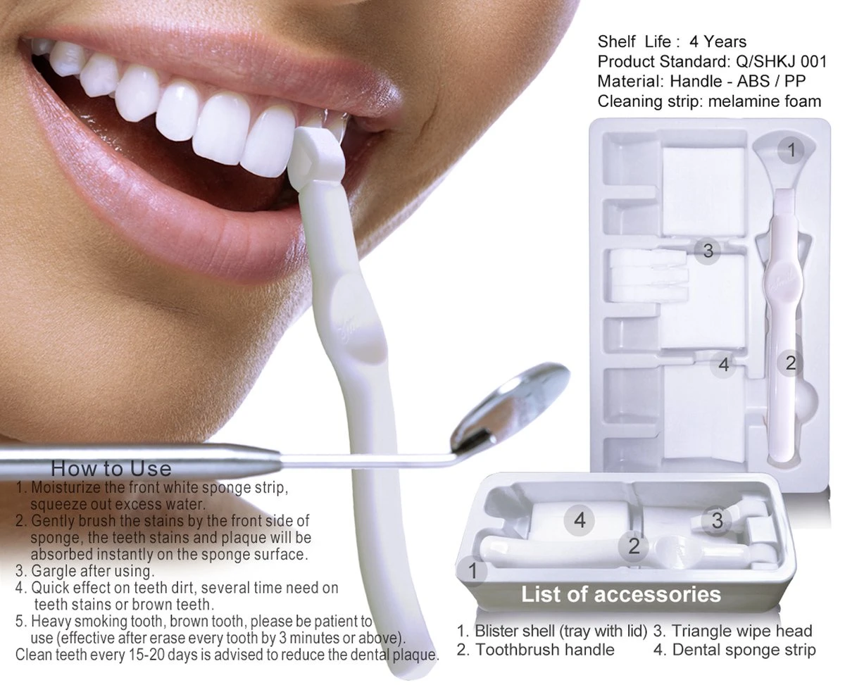Moist-R Teeth Whitening Stick (2X) En 5 Refills - Thuis Tanden Bleken - Witte Tanden - Afbeelding 4