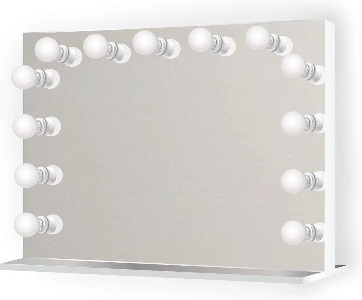 Bright Beauty Vanity Hollywood Make Up Spiegel Met Verlichting - 80 X 65 Cm - Dimbaar - Zonder Rand - Spiegelglas - Afbeelding 3