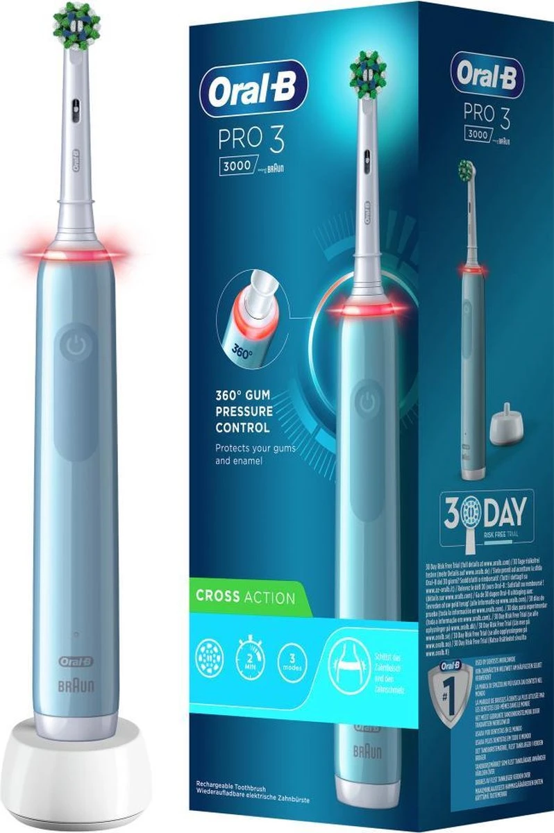 Oral B Oral-B Pro 3 - 3000 - Elektrische Tandenborstel - Ontworpen Door Braun - Blauw - Afbeelding 8